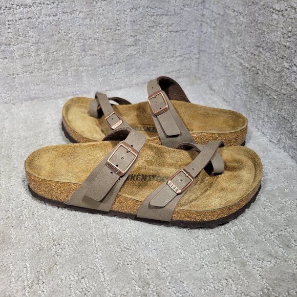 Birkenstock Mayari Unisex Size EU 38 US L7 M5 R Mocha Birko-Flor Slide Sandals. - Picture 7 of 13